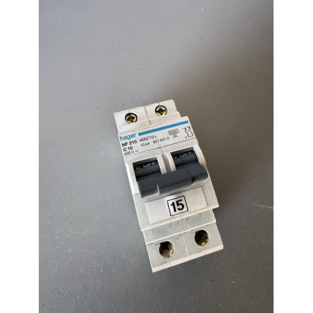 Disjoncteur bipolaire HAGER NF210 10 A