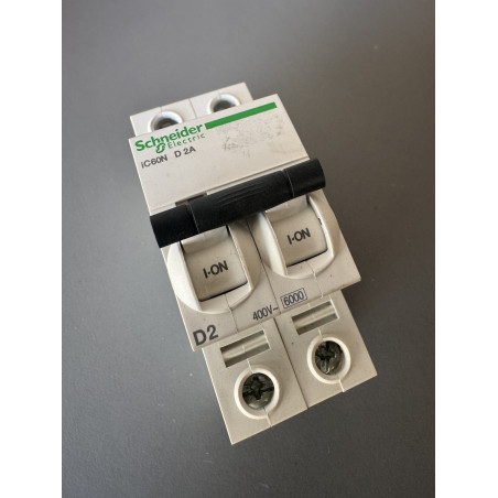 Disjoncteur modulaire bipolaire Schneider Electric iC60N A9F75202
