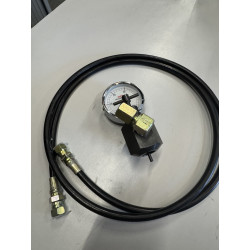 Manomètre à aiguille + bloc de raccordement hydraulique et flexible NPK