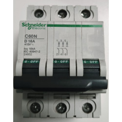 Disjoncteur modulaire triphasé Schneider Electric C60N 3P 16A Courbe D 24602