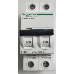 Disjoncteur modulaire bipolaire Schneider Electric iC60N 2P 10A Courbe C A9F74210