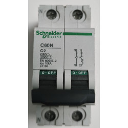 Disjoncteur modulaire bipolaire Schneider Electric C60N 1P+N 2A Courbe C 24184