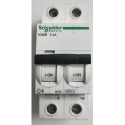 Disjoncteur modulaire bipolaire Schneider Electric iC60N 2P 4A Courbe C A9F74204