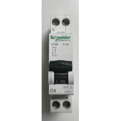 Disjoncteur modulaire Schneider Electric Prodis DT40 1P+N 4A Courbe C A9N21022
