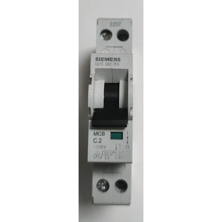 Disjoncteur modulaire Siemens SENTRON 1P+N 2A Courbe C 5SY3002-7
