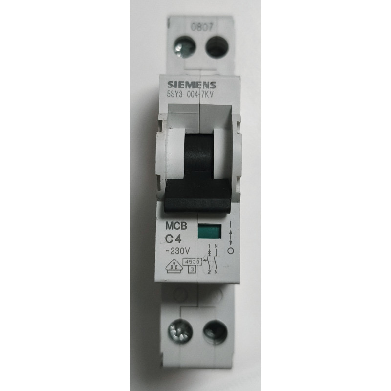 Disjoncteur modulaire Siemens SENTRON 5SY3 1P+N 4A Courbe C 5SY3004-7