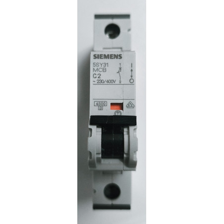 Disjoncteur modulaire Siemens SENTRON 1P+N 2A Courbe C 5SY3102-7