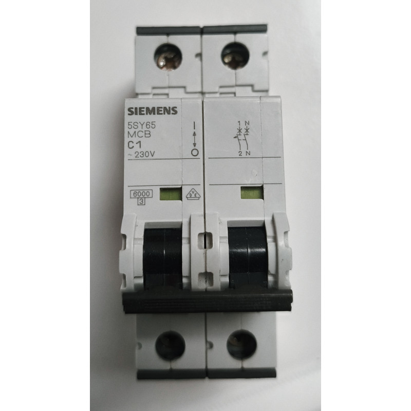 Disjoncteur modulaire Siemens SENTRON 1P+N 1A Courbe C 5SY6501-7