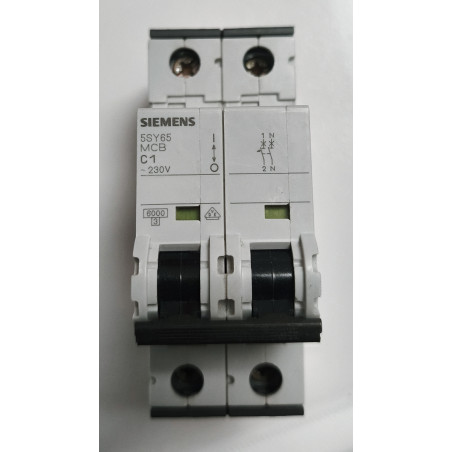 Disjoncteur modulaire Siemens SENTRON 1P+N 1A Courbe C 5SY6501-7