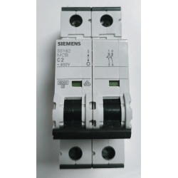 Disjoncteur modulaire Siemens SENTRON 2P 2A Courbe C 5SY6202-7