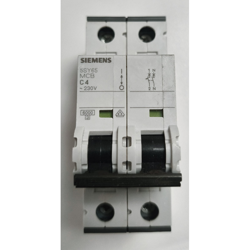 Disjoncteur modulaire Siemens SENTRON 1P+N 4A Courbe C 5SY6504-7