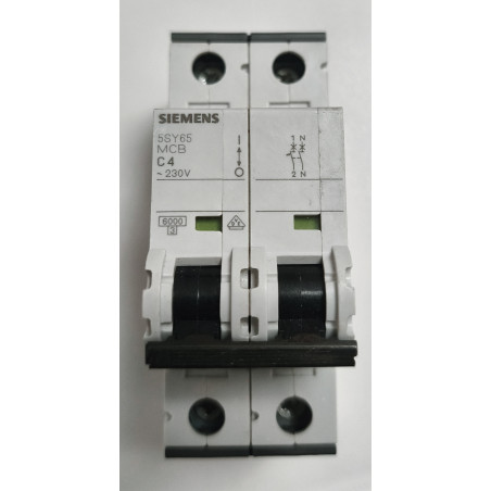 Disjoncteur modulaire Siemens SENTRON 1P+N 4A Courbe C 5SY6504-7