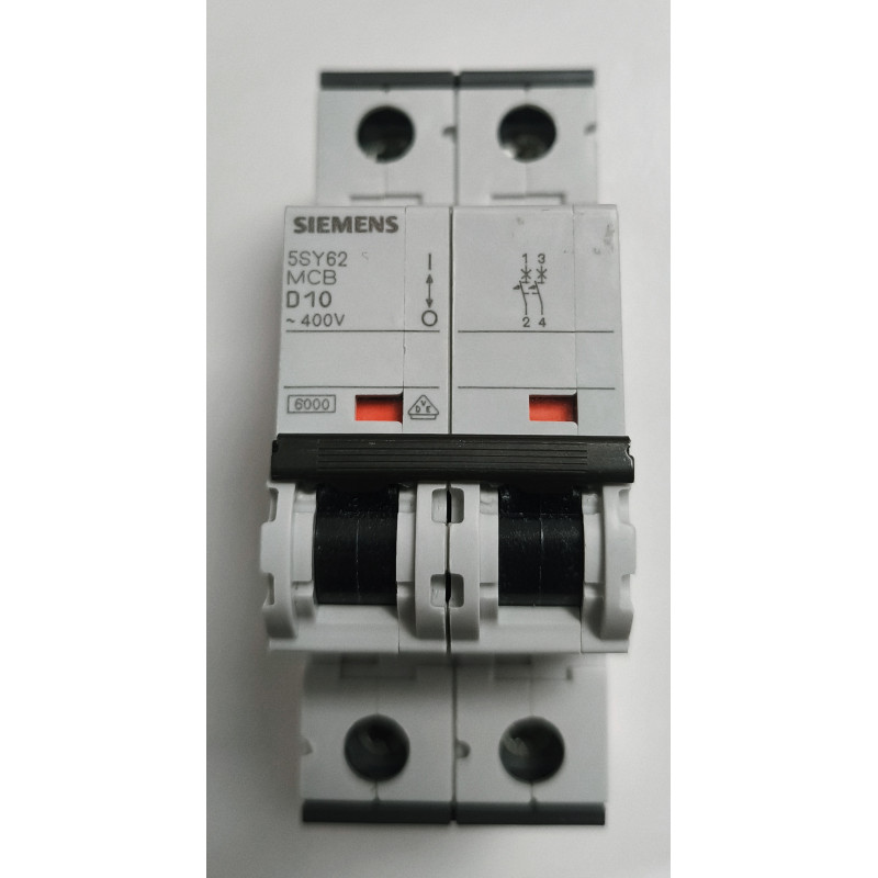 Disjoncteur modulaire Siemens SENTRON 2P 10A Courbe D 5SY6210-8
