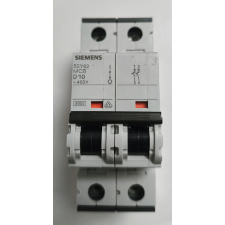 Disjoncteur modulaire Siemens SENTRON 2P 10A Courbe D 5SY6210-8