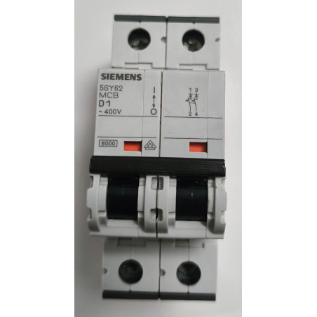 Disjoncteur modulaire Siemens SENTRON 2P 1A Courbe D5SY6201-8