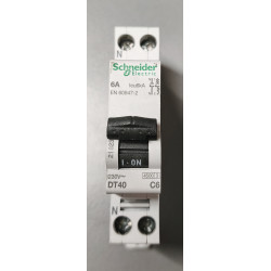 Disjoncteur modulaire Schneider Electric DT40 1P+N 6A Courbe C 21023