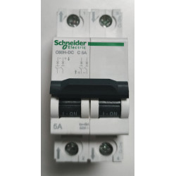 Disjoncteur modulaire bipolaire Schneider Electric Acti9 C60H-DC 2P 5A Courbe C A9N61525