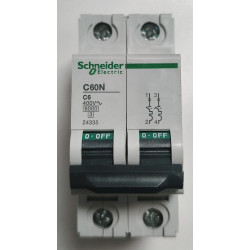 Disjoncteur modulaire bipolaire Schneider Electric Multi9 C60N 2P 6A Courbe C 24335
