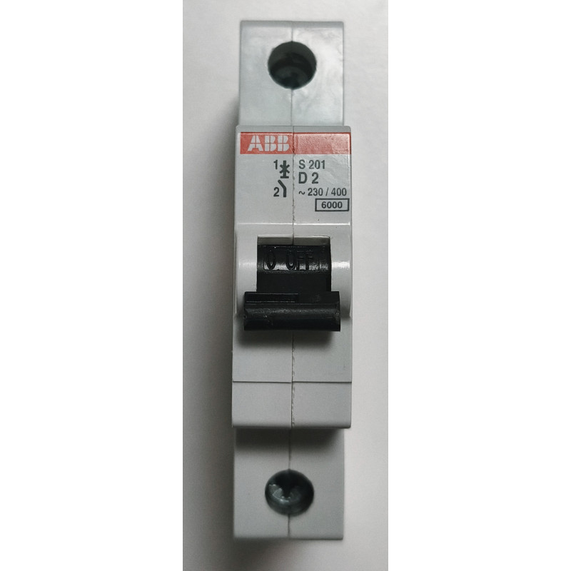 Disjoncteur monophasé ABB S201-D2 1P 2A