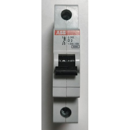 Disjoncteur monophasé ABB S201-D2 1P 2A