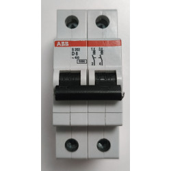 Disjoncteur bipolaire ABB S202-D6 2P 6A