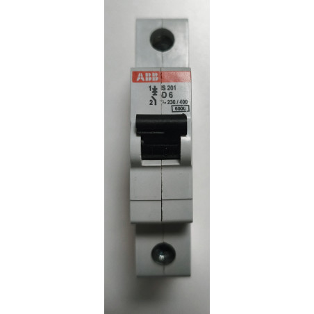 Disjoncteur monophasé ABB S201-D6 1P 6A