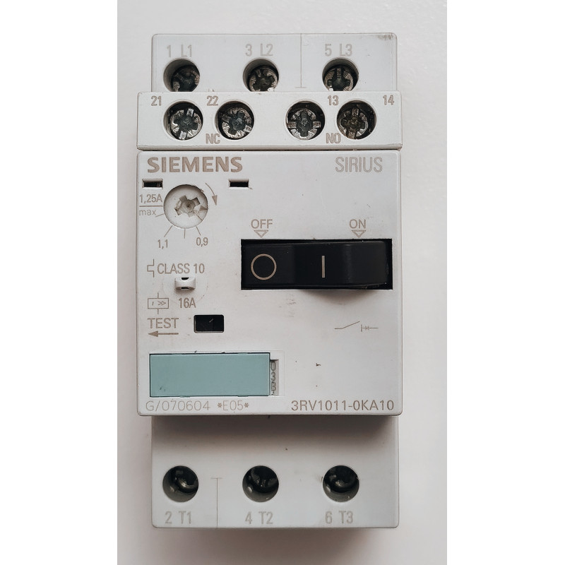 Disjoncteur moteur Siemens SIRIUS 3RV1011-0KA10 avec contact auxiliaire 3RV1901-1E